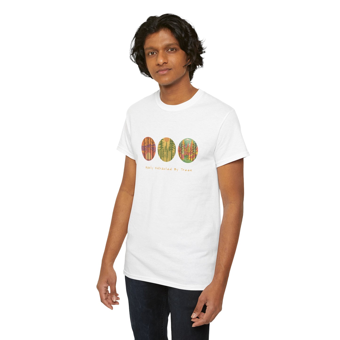 Colorful Tree Unisex Heavy Cotton Tee, Outdoor Lover Shirt, Unique Gift