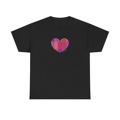 Colourful Heart Unisex Heavy Cotton Tee - Vibrant Casual Wear for Everyday Love