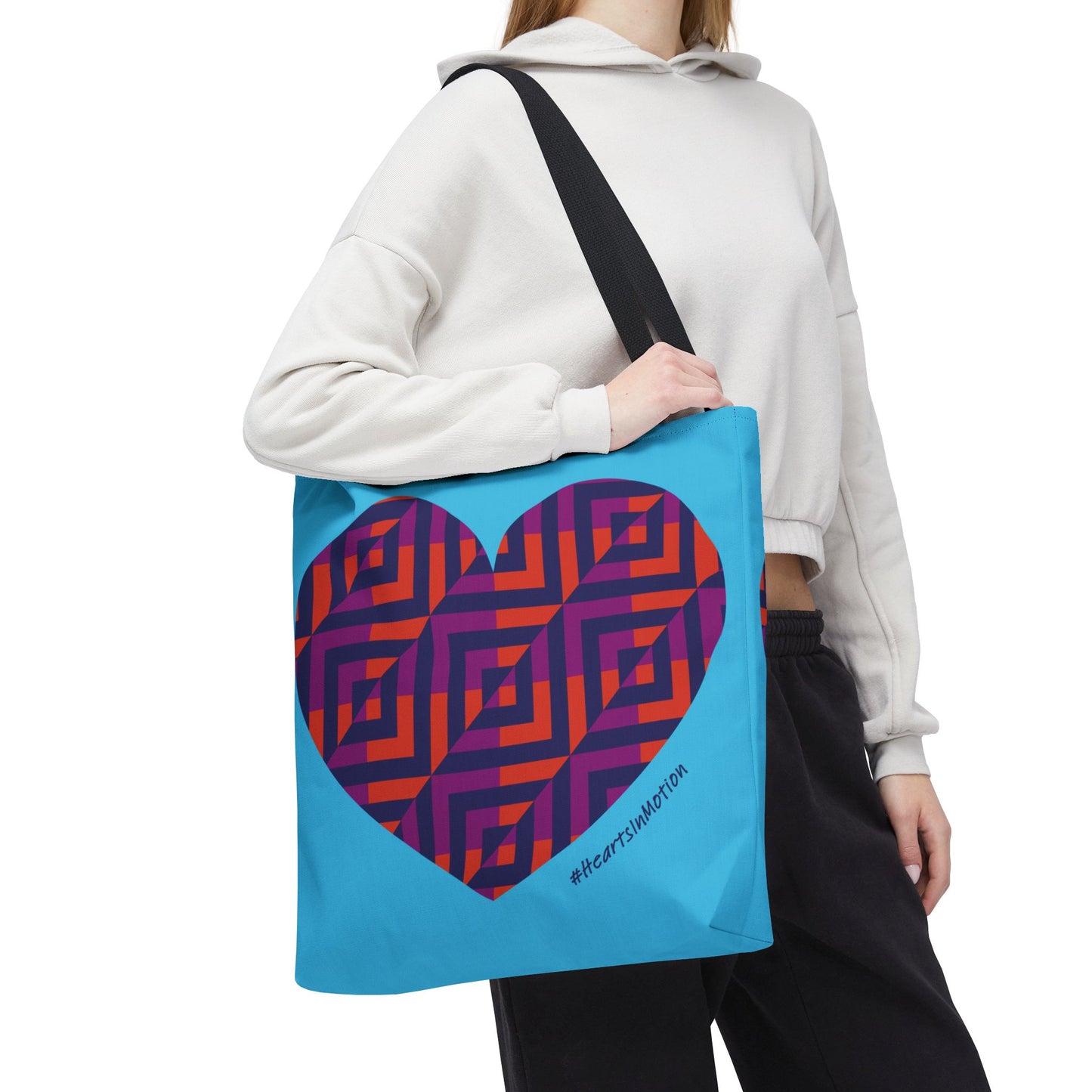 Colorful Heart Pattern Tote Bag - #HeartsInMotion