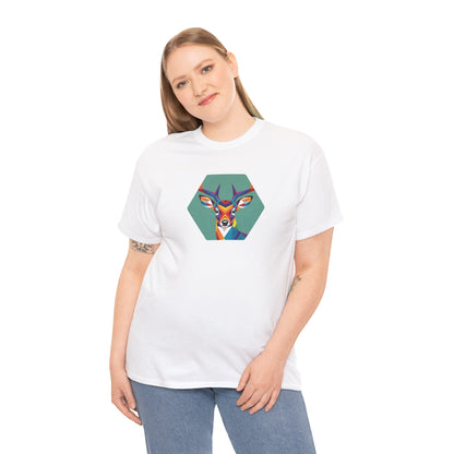 Colorful Deer Graphic Unisex Heavy Cotton Tee
