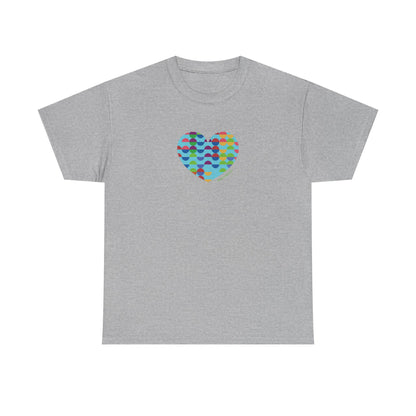 Colorful Heart Unisex Heavy Cotton Tee - #HeartsInMotion