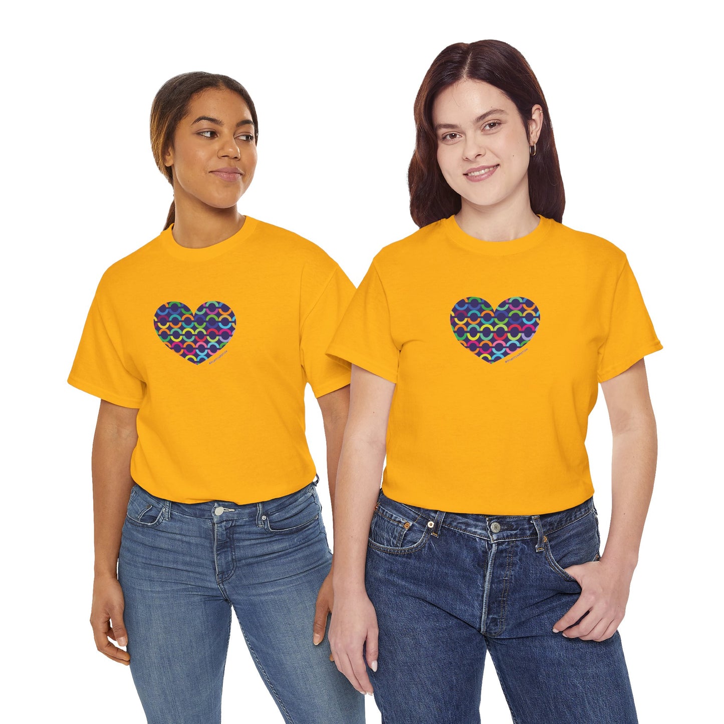 8" Rainbow Scales Heart Tee - #HeartsInMotion