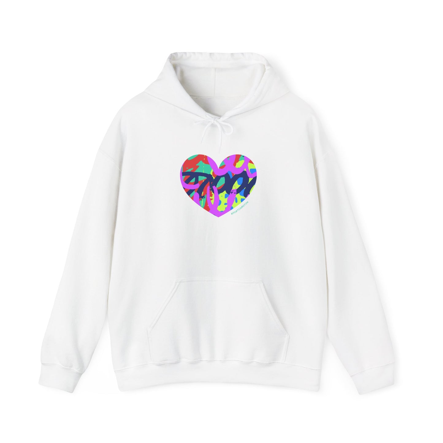 Colorful Grafitti Heart Hoodie – #HeartsInMotion - Love Over Hate