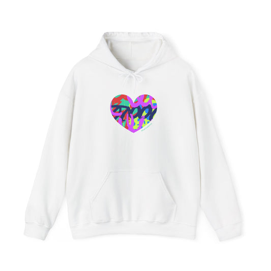 Colorful Grafitti Heart Hoodie – #HeartsInMotion - Love Over Hate