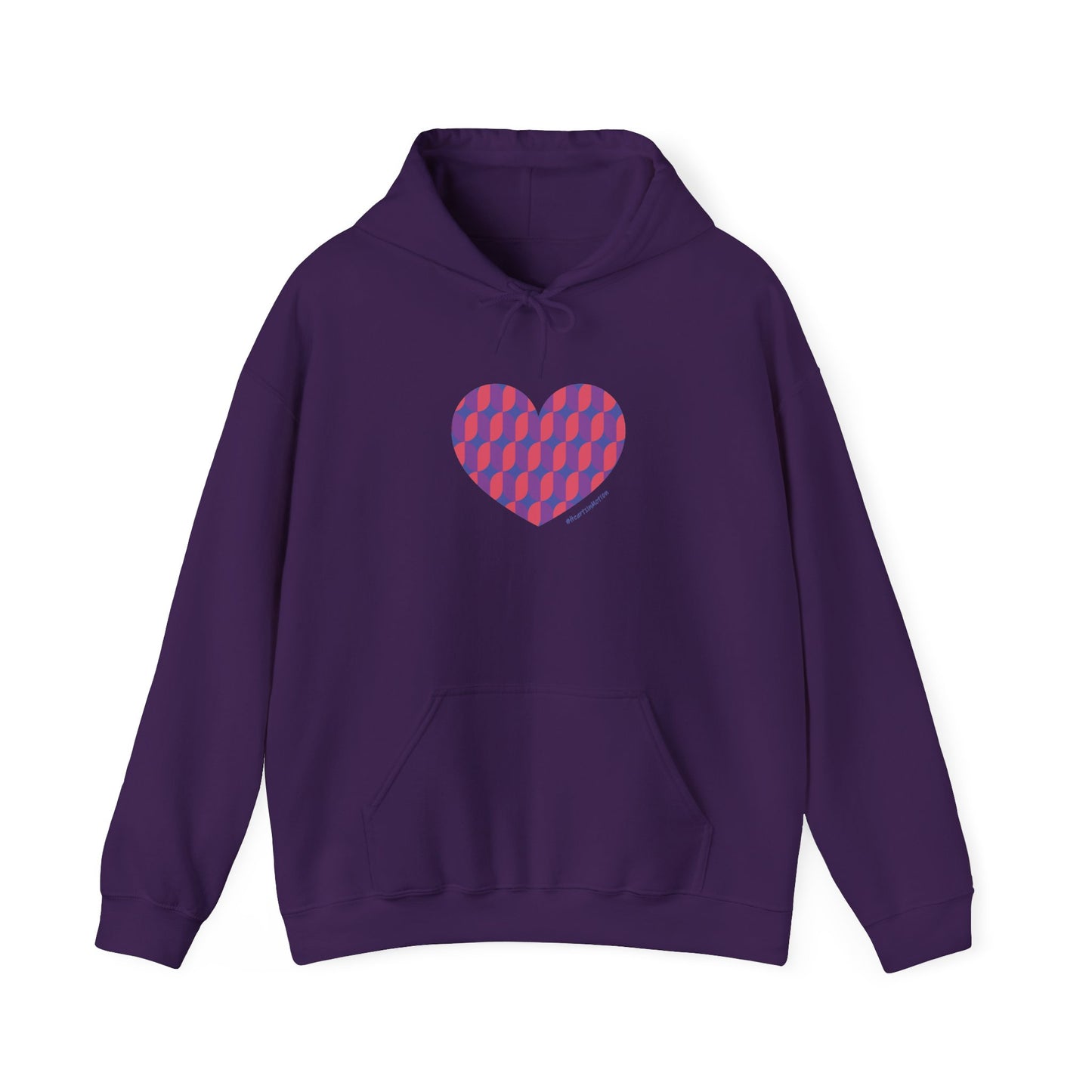 Colourful Heart Design Unisex Hooded Sweatshirt - #HeartsInMotion