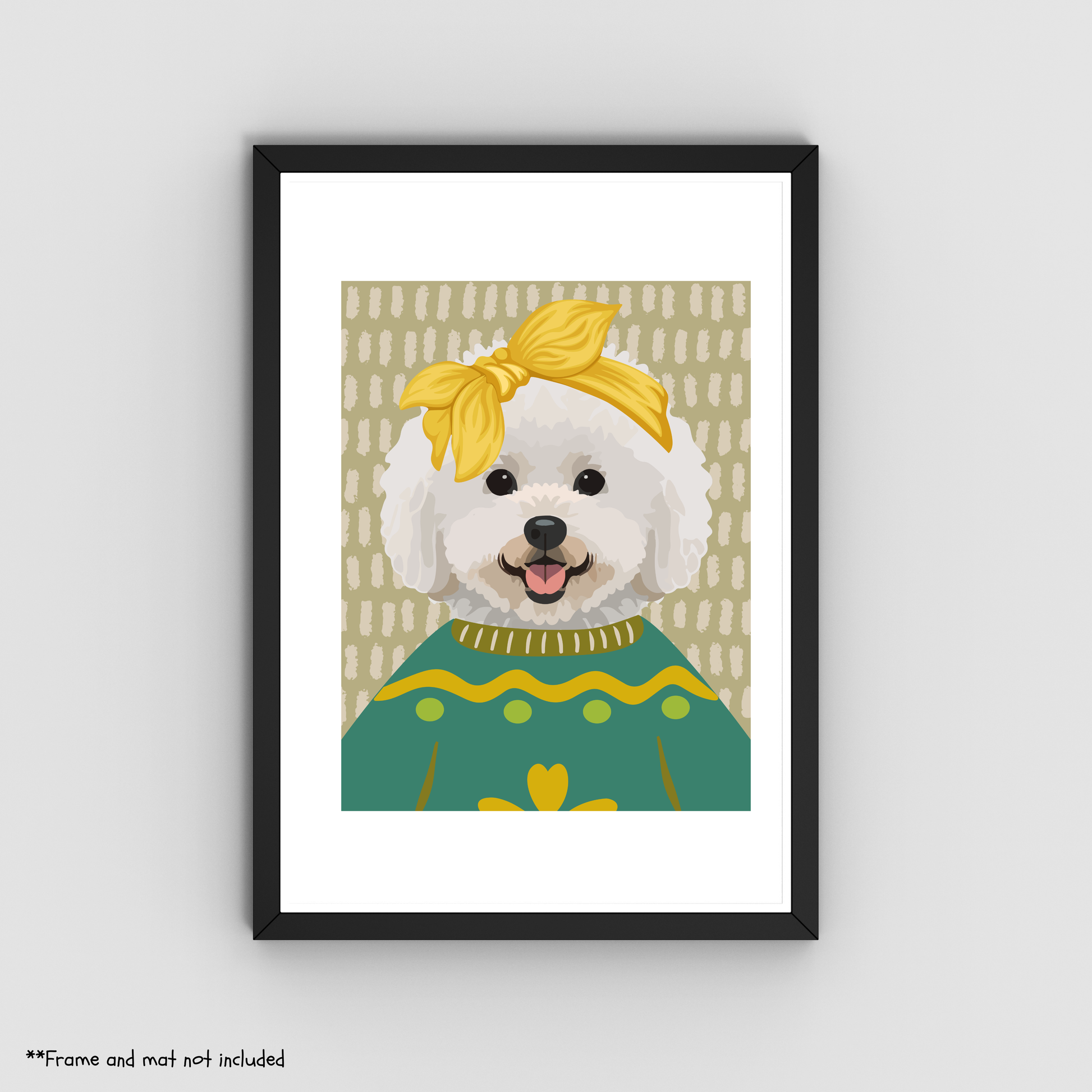 Fluffy Bichon Frise Print - Cozy Sweater Dog Decor