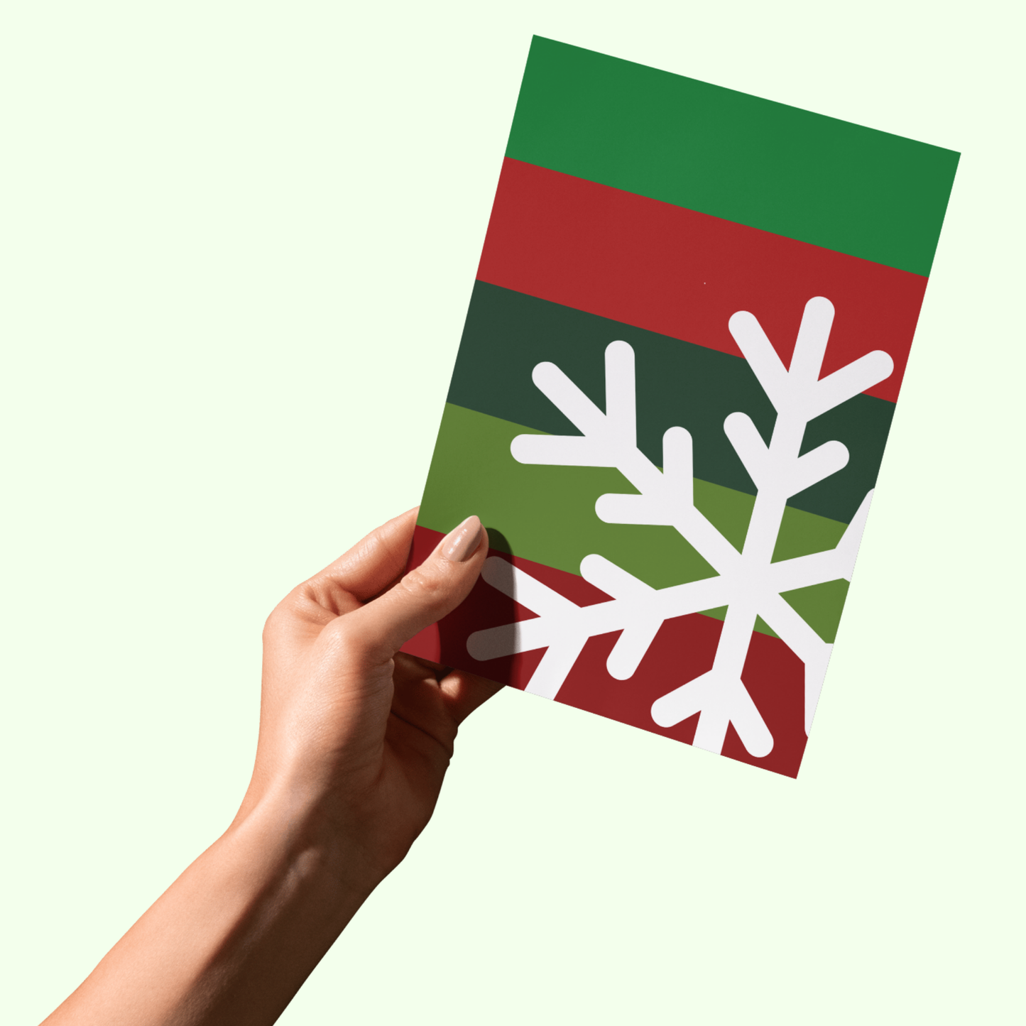 Bold Red & Green -Season's Greetings Funny Christmas Card - Sarcastic Snowflake