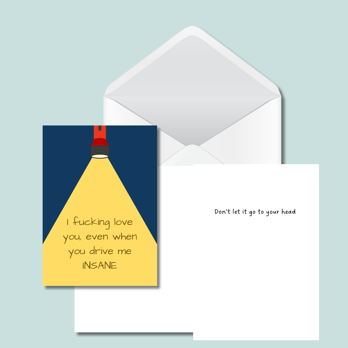 Bold -I Fucking Love You Even When You Drive Me Insane Romantic Card