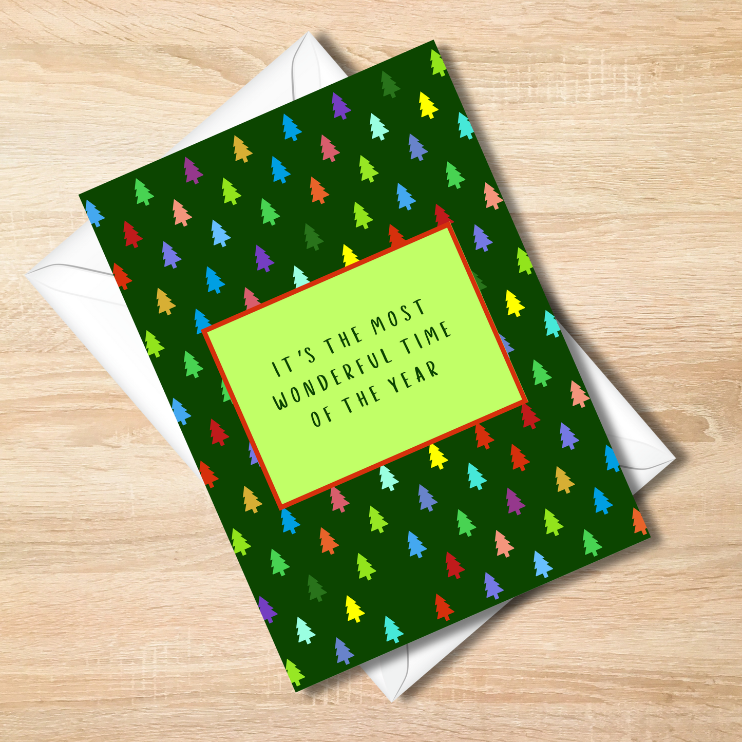 Bold Colour Funny Christmas Card Trees - Sarcastic Holiday Card 5x7