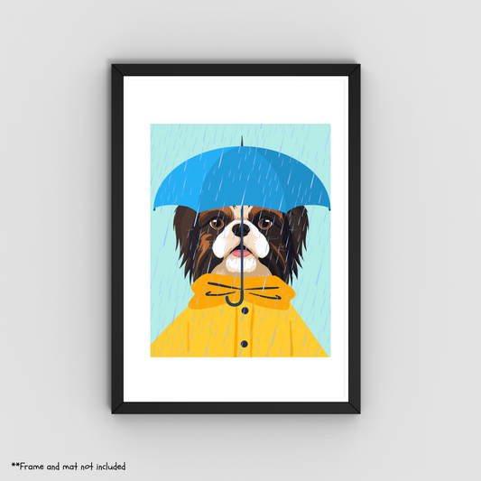 Rain Dog Print 8.5x11 - Dog Lover Print