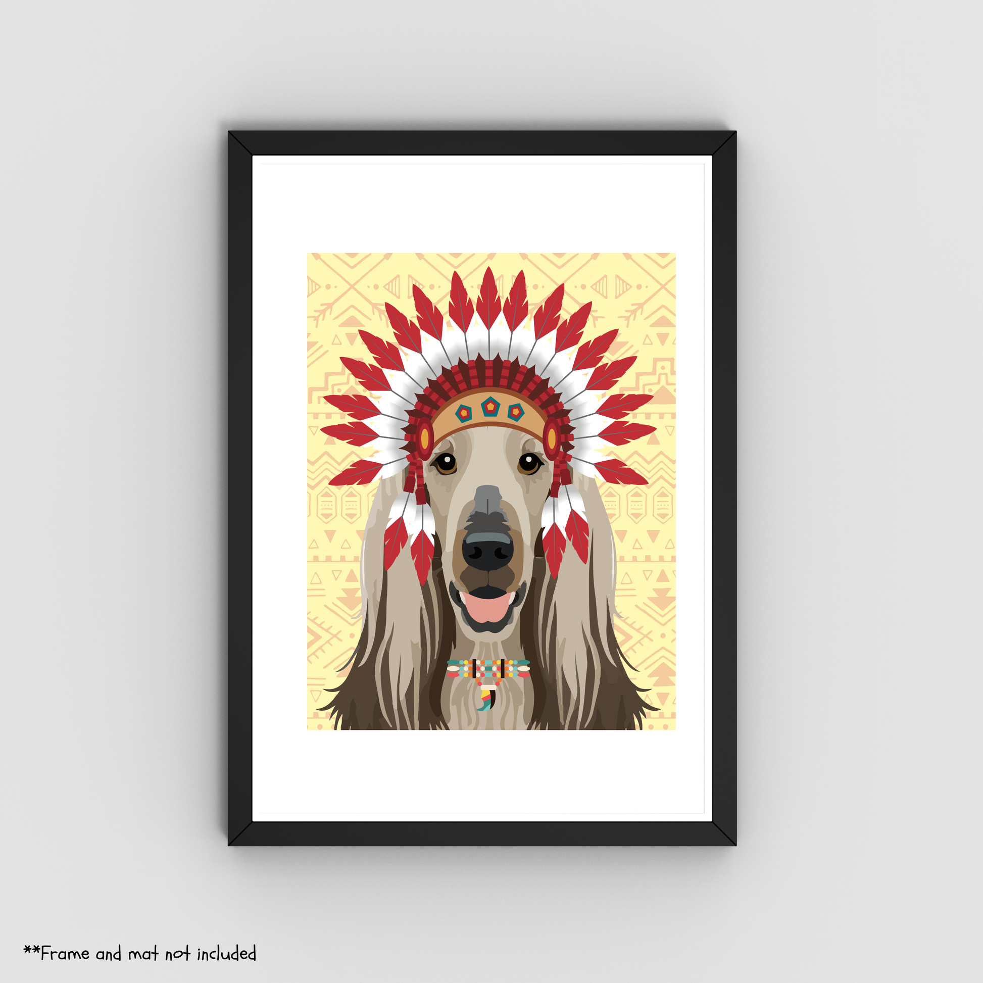Native Afghan Hound Print 8.5x11 - Dog Lover Print