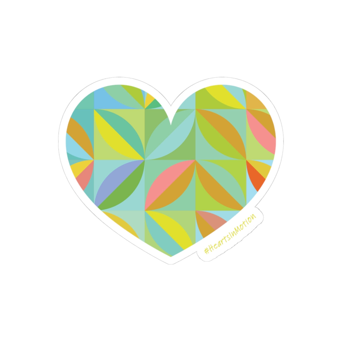 Colourful Heart Die Cut Stickers, Cute Custom Stickers, #HeartsInMotion