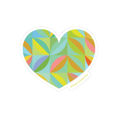 Colourful Heart Die Cut Stickers, Cute Custom Stickers, #HeartsInMotion