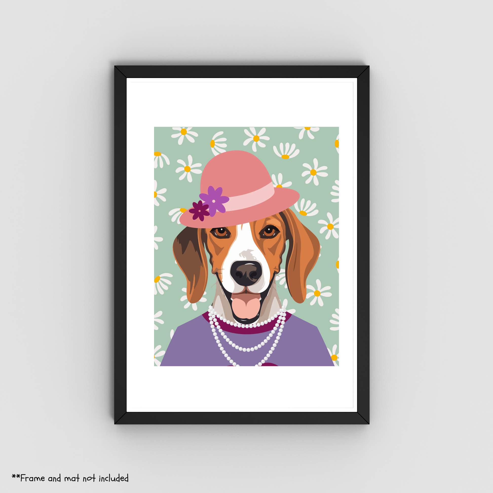 Beagle's Sunday Best Print 8.5x11 - Dog Lover Print