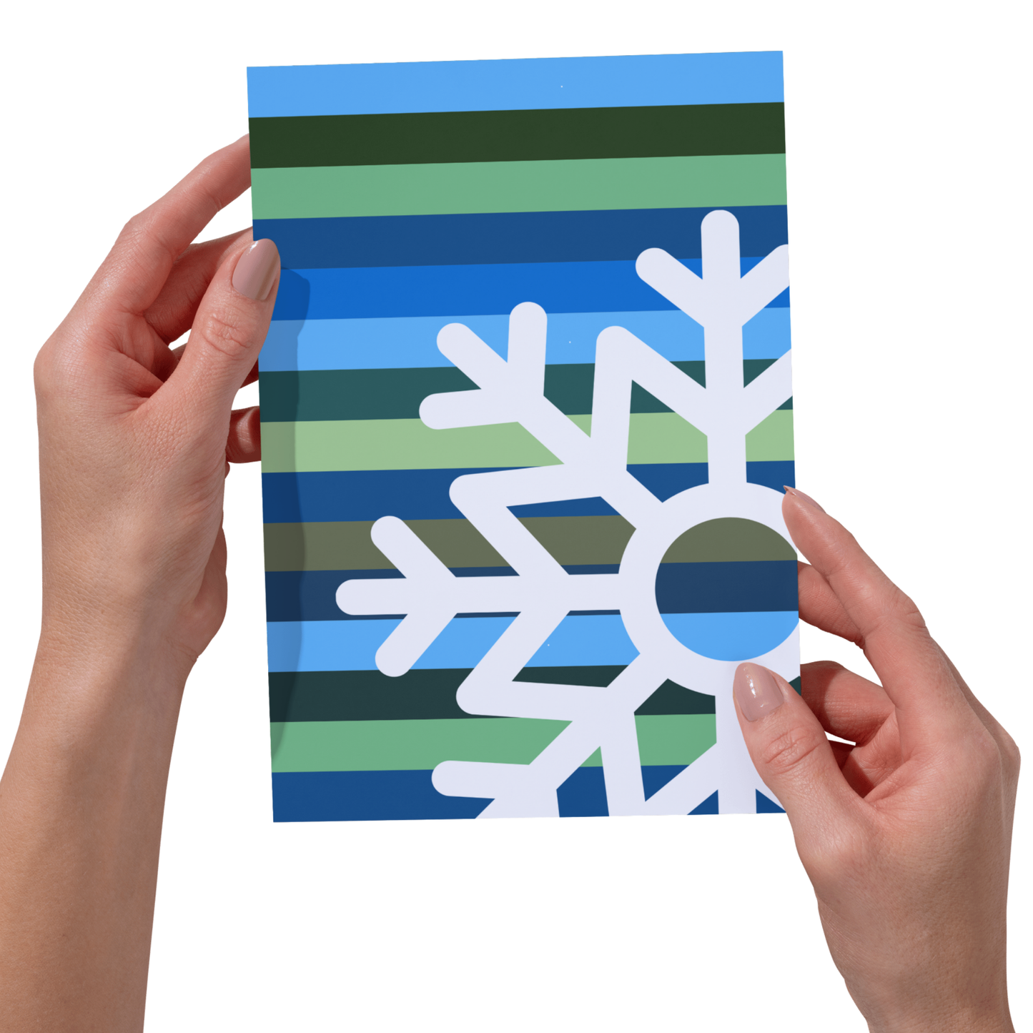 Bold Blue & Green -Bah Freekin' Humbug Christmas Card - Funny Holiday Snowflake