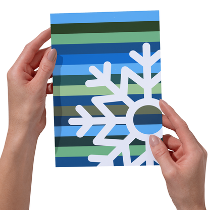 Bold Blue & Green -Bah Freekin' Humbug Christmas Card - Funny Holiday Snowflake