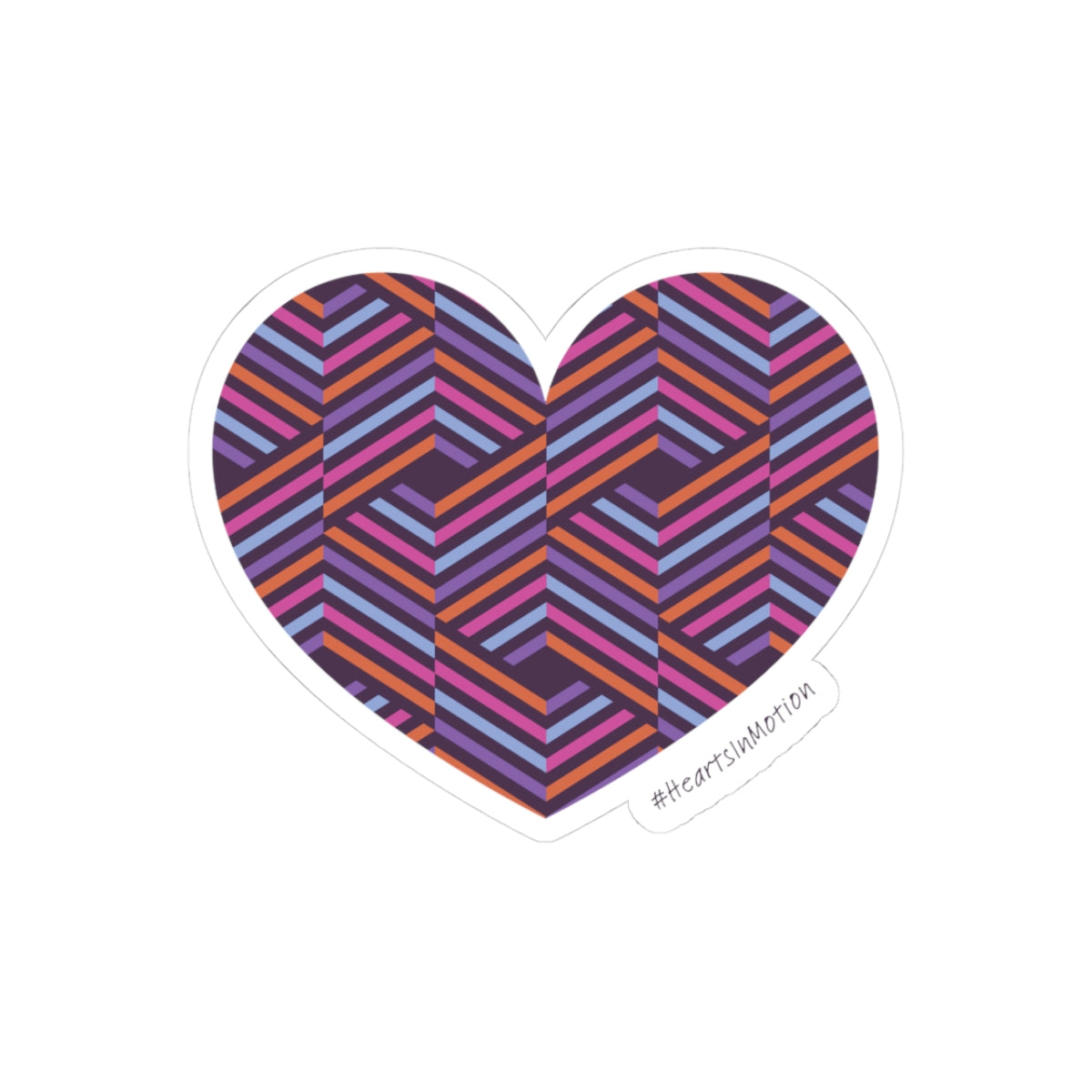 Vibrant Heart Die-Cut Stickers, Laptop Decor, #HeartsInMotion