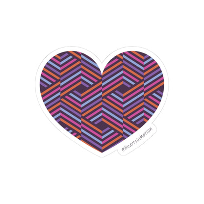 Vibrant Heart Die-Cut Stickers, Laptop Decor, #HeartsInMotion