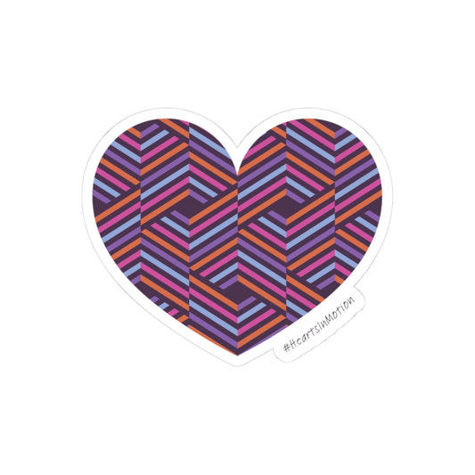 Vibrant Heart Die-Cut Stickers, Laptop Decor, #HeartsInMotion