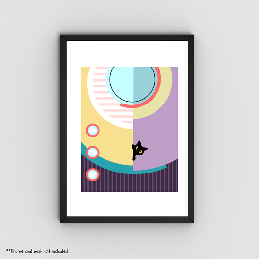 Geometric Cat Print 2 - 8" x 10"  Cat Lovers Print