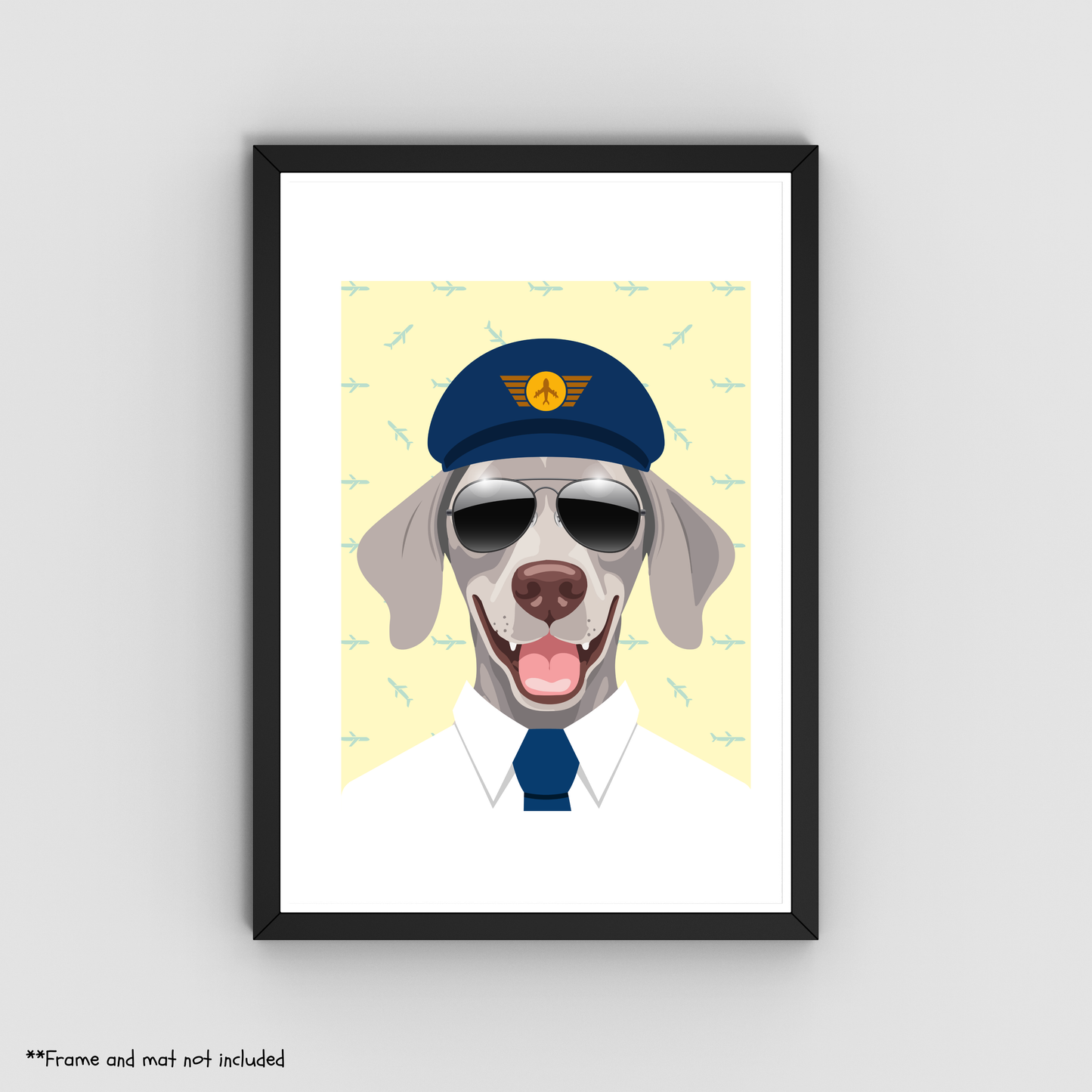 Weimaraner Pilot Print 8.5x11 - Dog Lover Print