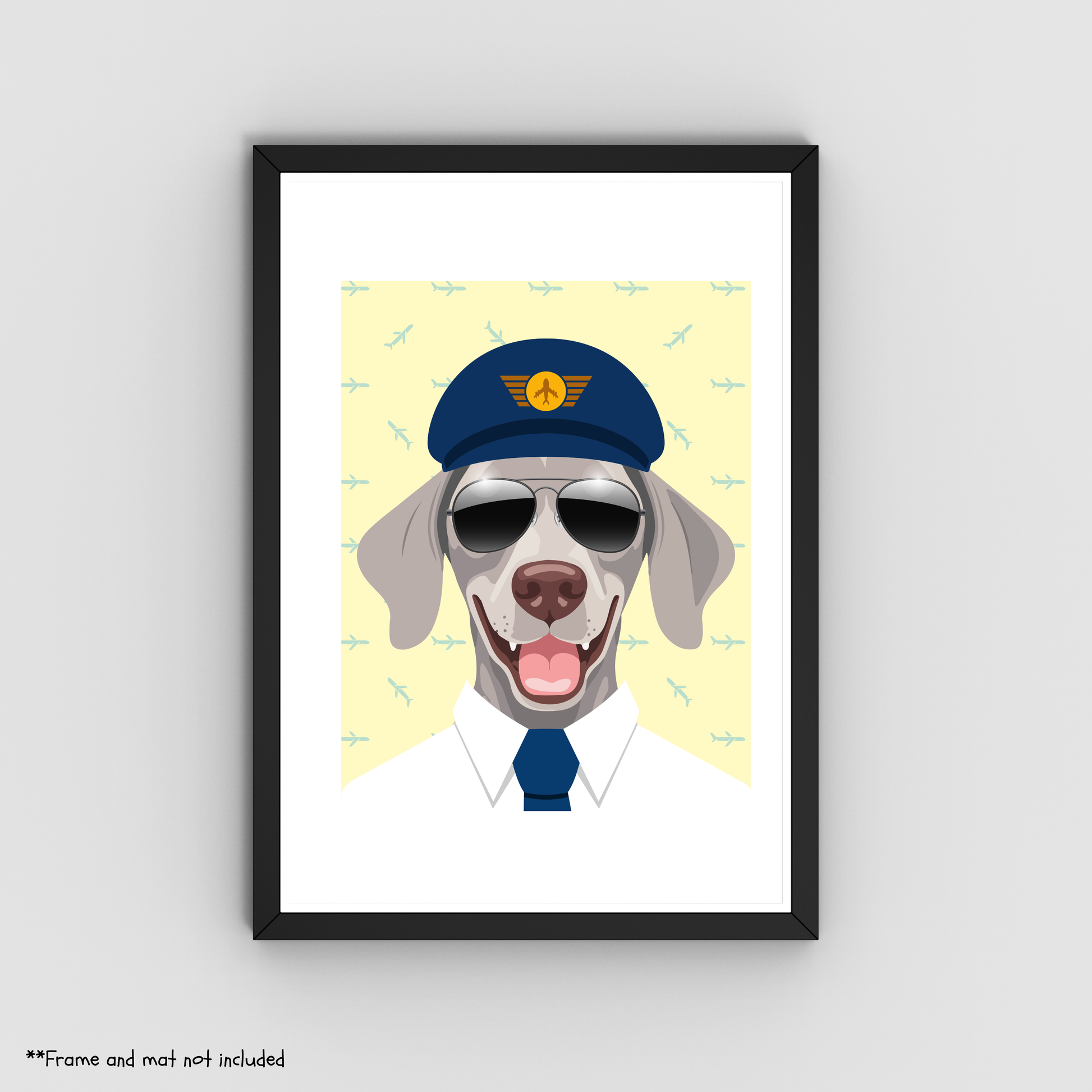 Weimaraner Pilot Print 8.5x11 - Dog Lover Print
