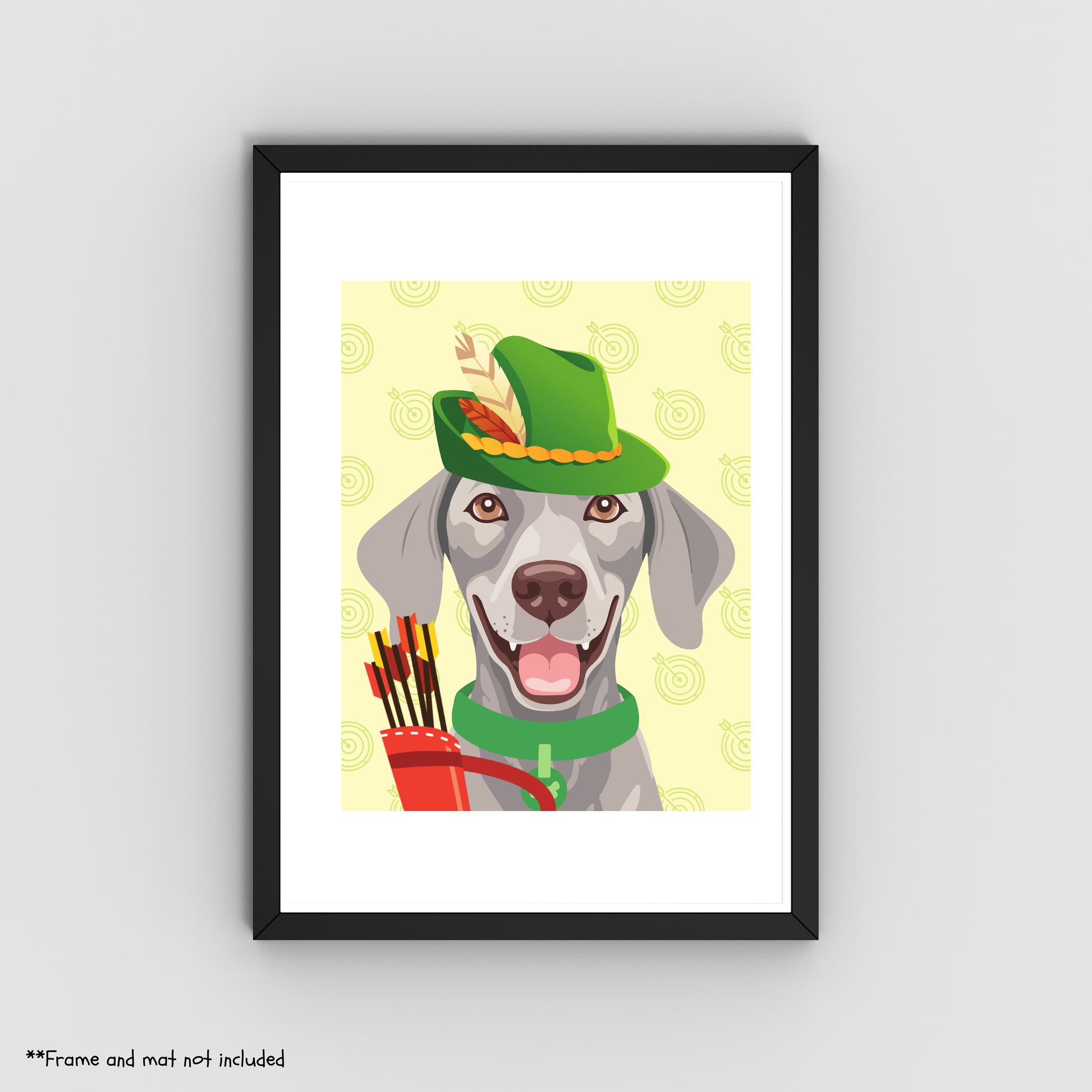 Weimaramer Archer Print 8.5x11 - Dog Lover Print