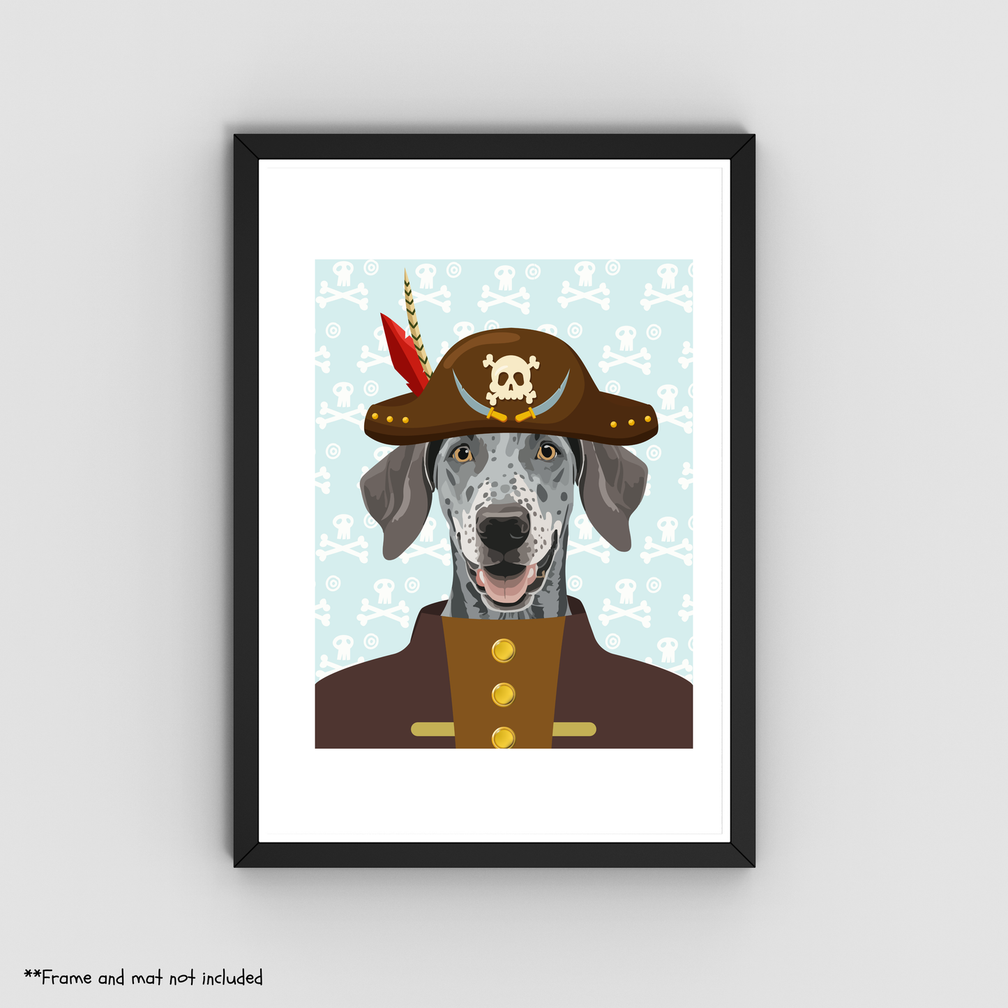 Pirate Dog Print 8.5x11 - Dog Lover Print