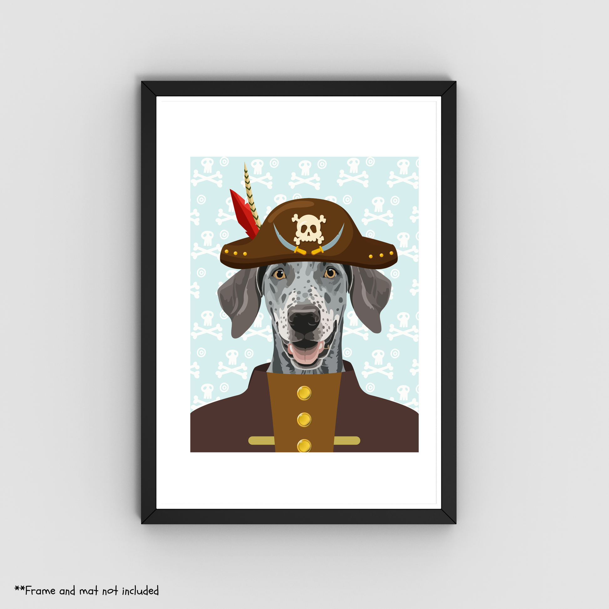 Pirate Dog Print 8.5x11 - Dog Lover Print