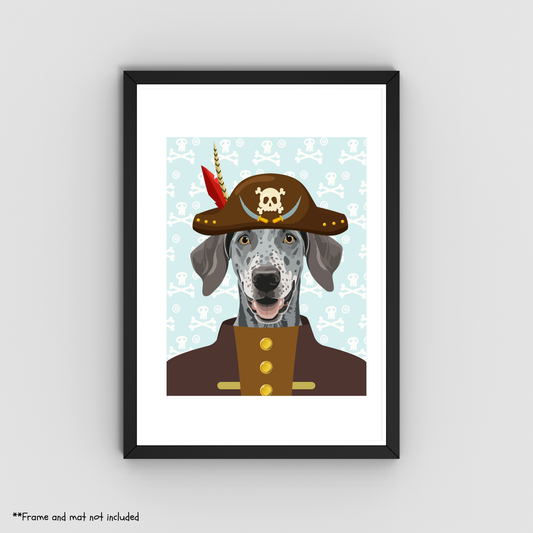 Pirate Dog Print 8.5x11 - Dog Lover Print