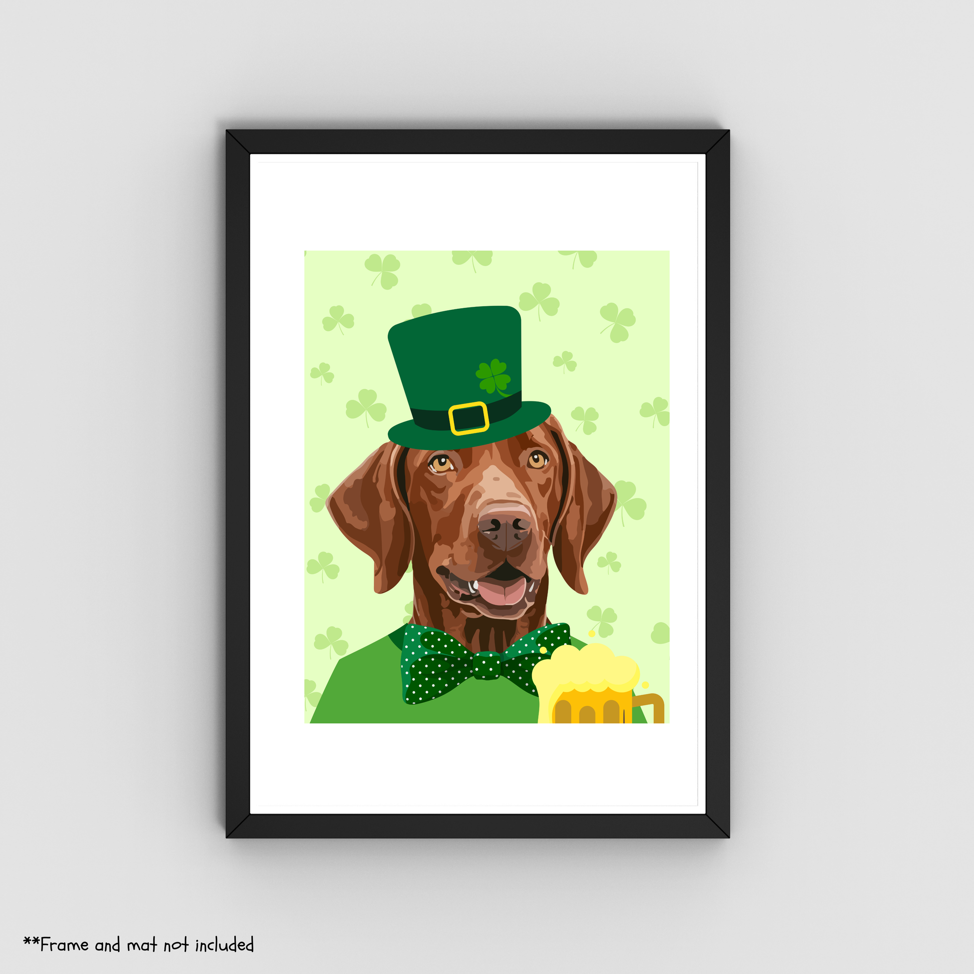St. Patrick's Day English Setter Print 8.5x11 - Dog Lover Print
