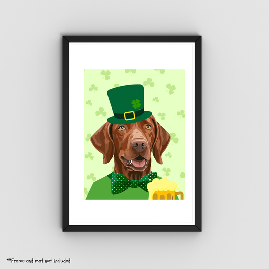 St. Patrick's Day English Setter Print 8.5x11 - Dog Lover Print