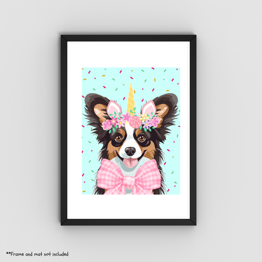 Unicorn Dog Print 8.5x11 - Dog Lover Print
