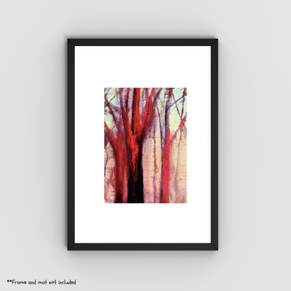 The Day's Gentle Retreat 5x7 Art Print - Tranquil Abstract Landscape