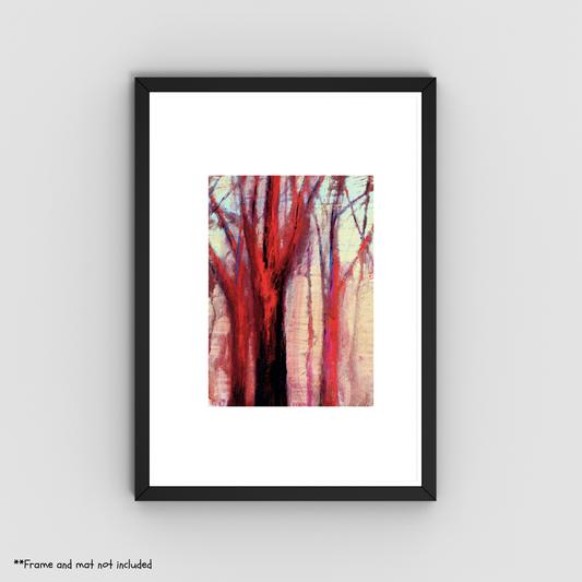 The Day's Gentle Retreat 5x7 Art Print - Tranquil Abstract Landscape