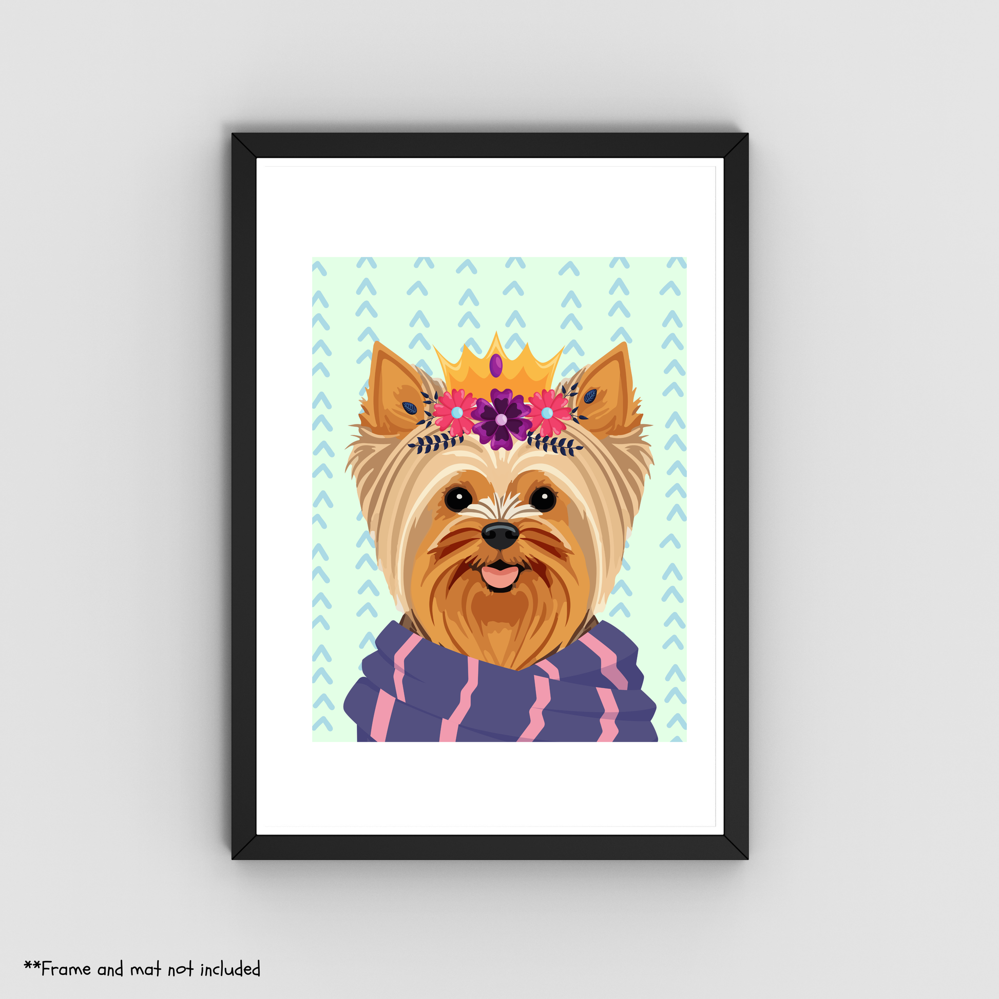 Queen Yorkshire Terrier Print 8.5x11 - Dog Lover Print