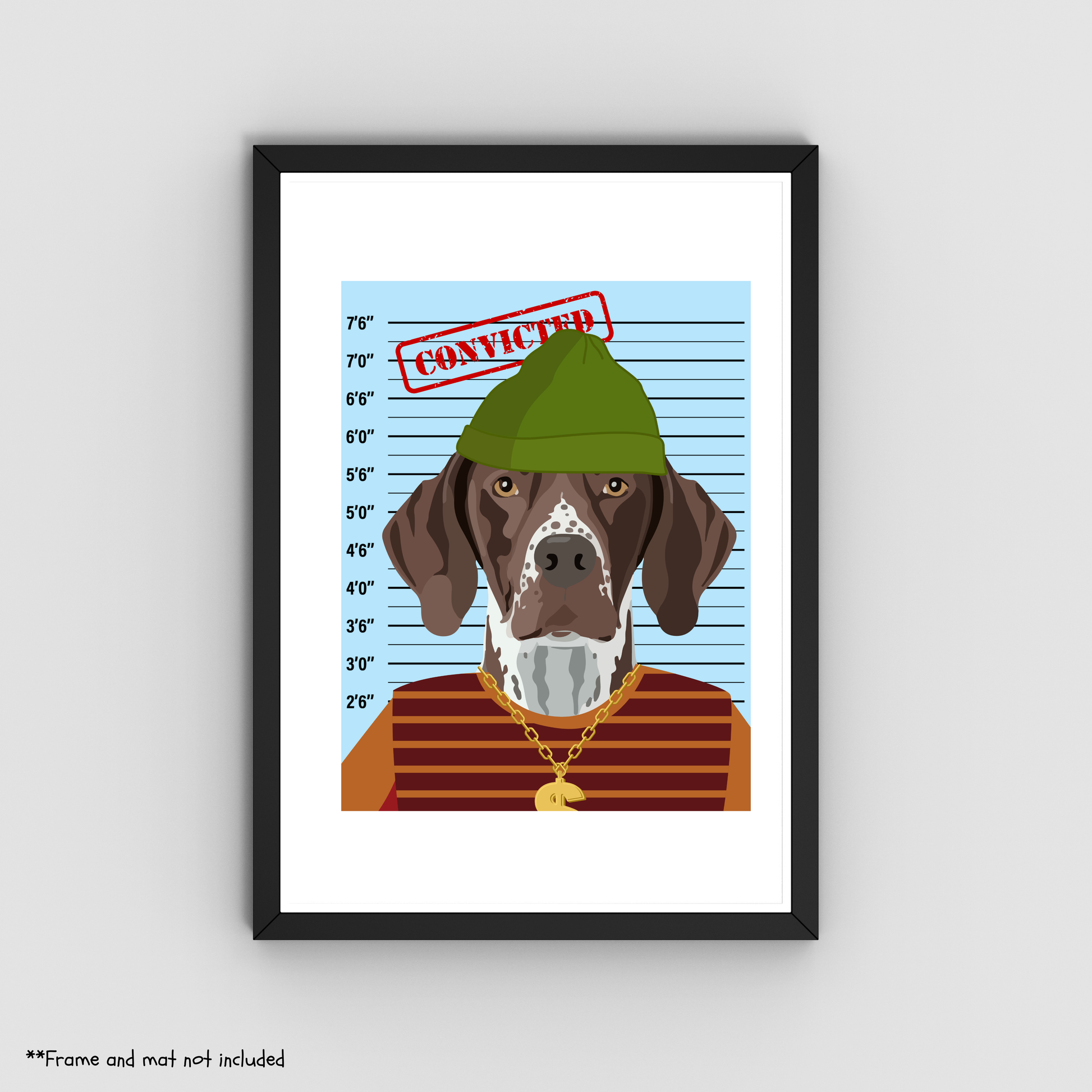 Dog Mug Shot Print - Funny Pet Wall Art | Humorous Dog Print