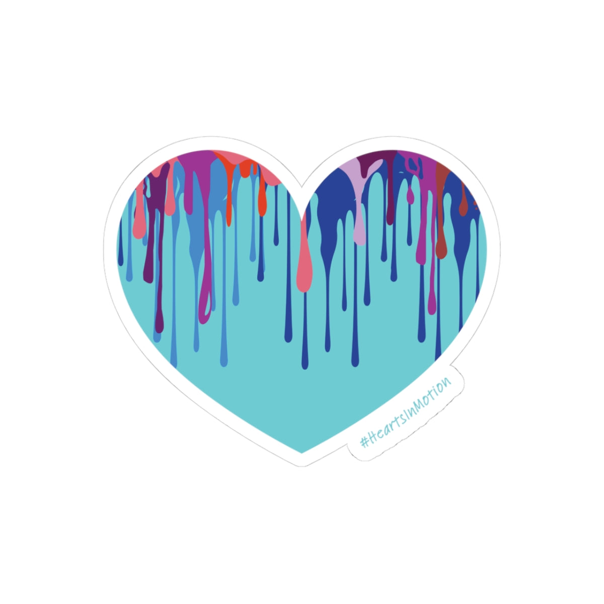 Colourful Heart Die Cut Stickers - Vibrant Art for Water Bottles #HeartsInMotion