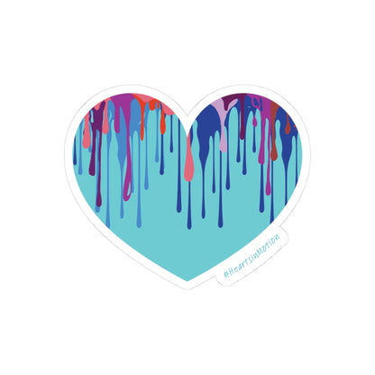 Colourful Heart Die Cut Stickers - Vibrant Art for Water Bottles #HeartsInMotion