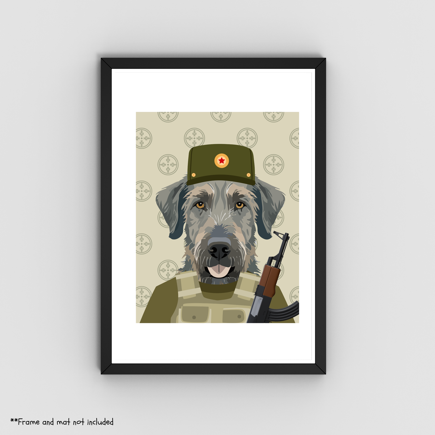 Sniper Irish Wolfhound Print 8.5x11 - Dog Lover Print