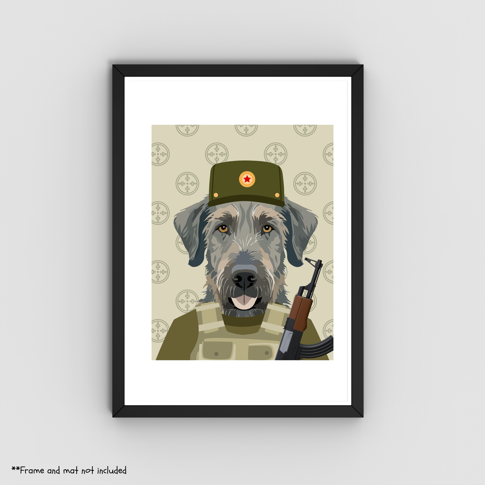 Sniper Irish Wolfhound Print 8.5x11 - Dog Lover Print