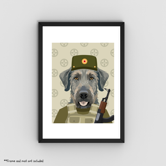 Sniper Irish Wolfhound Print 8.5x11 - Dog Lover Print