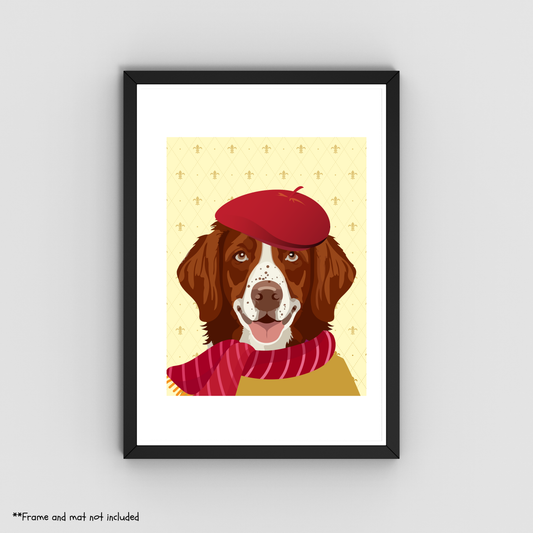 English Setter In Paris Print 8.5x11 - Dog Lover Print