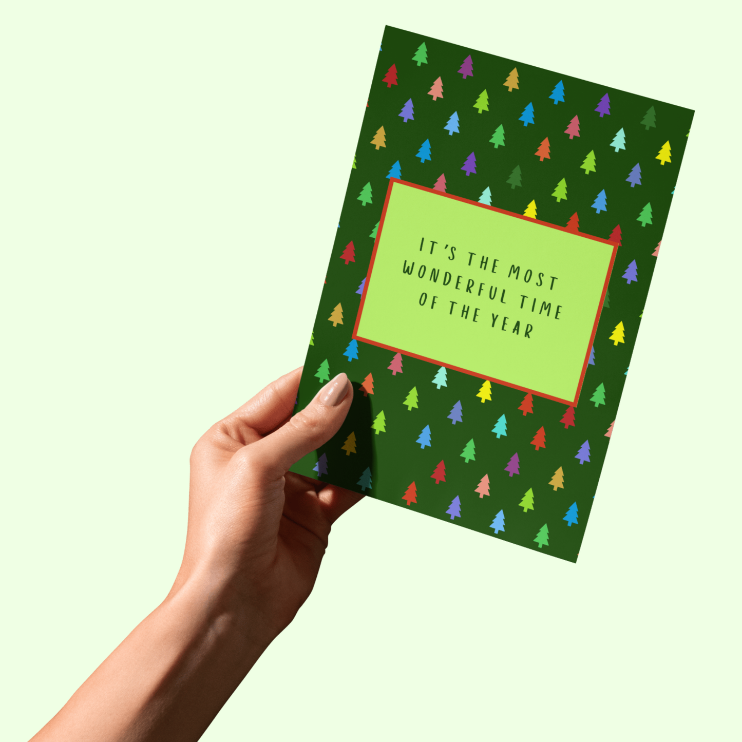 Bold Colour Funny Christmas Card Trees - Sarcastic Holiday Card 5x7