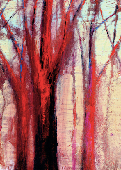 The Day's Gentle Retreat 5x7 Art Print - Tranquil Abstract Landscape