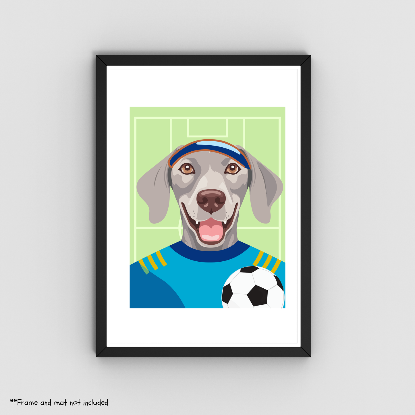 Soccer Weimaraner Print 8.5x11 - Dog Lover Print