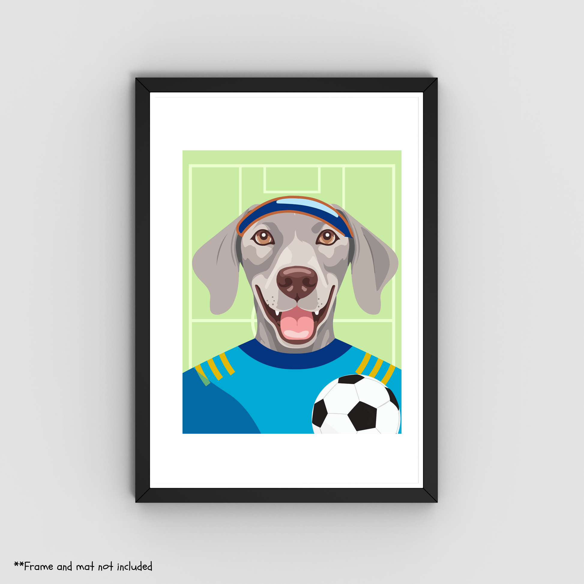 Soccer Weimaraner Print 8.5x11 - Dog Lover Print