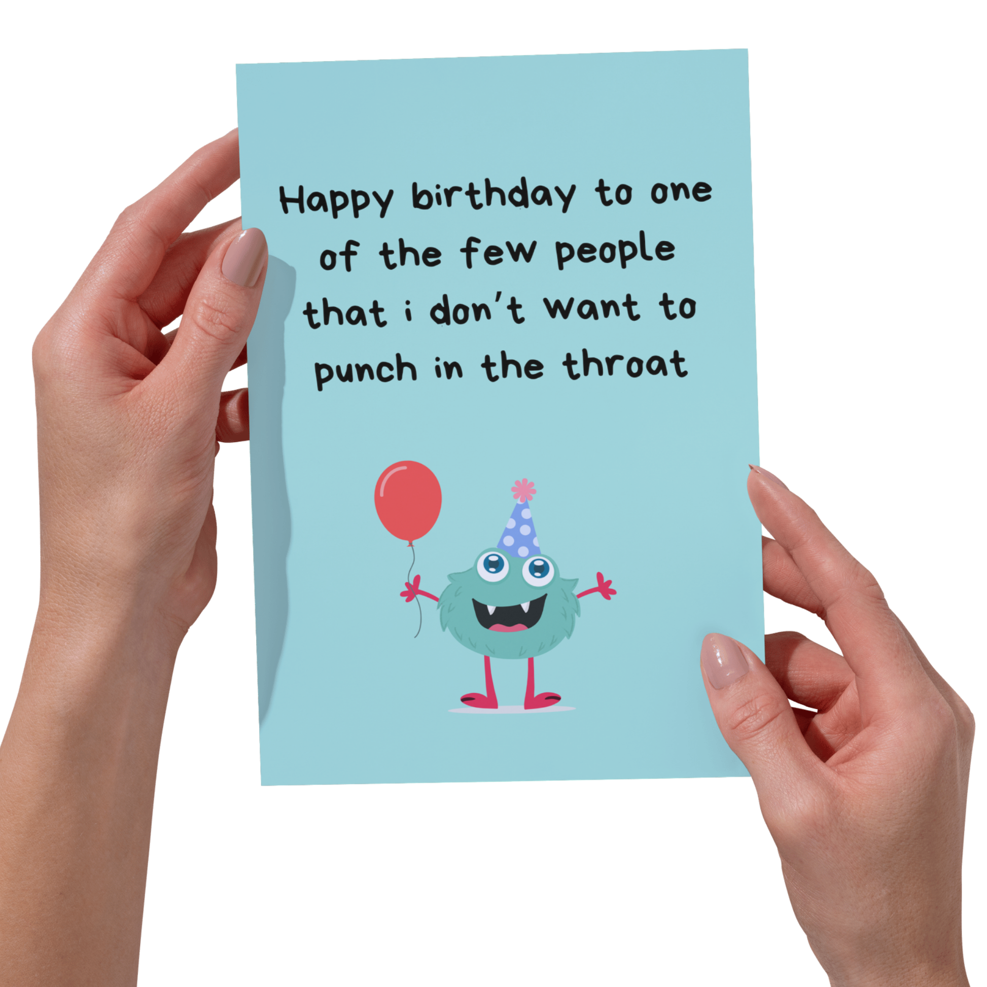 Bold -Happy Birthday - Punch Throat"  Cheeky 5x7 Card