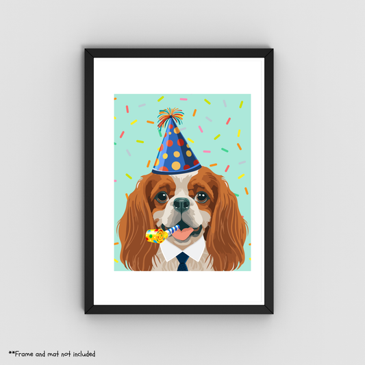 Birthday Spaniel Print 8.5x11 - Dog Lover Print