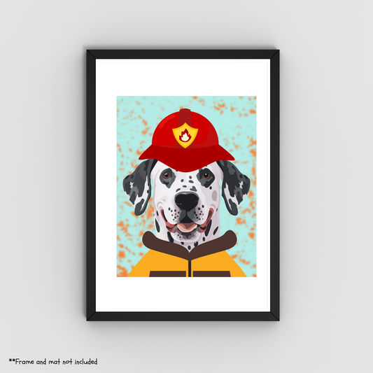 Fireman Dalmation Print 8.5x11